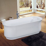 Kingston Brass VTDR662723 Aqua Eden 66-Inch Acrylic Anti-Skid Freestanding Tub with Drain, White