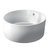 Kingston Brass VTRO535323 Aqua Eden 53-Inch Round Acrylic Freestanding Tub with Drain, Glossy White