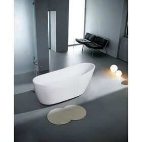 Kingston Brass VTRS723228 Aqua Eden 72-Inch Acrylic Freestanding Tub with Drain, Glossy White