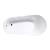 Kingston Brass VTRS723432SA Aqua Eden 70-Inch Acrylic Freestanding Tub with Drain, Glossy White