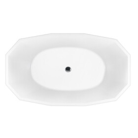 Kingston Brass VTSQ513024 Aqua Eden 51-Inch Acrylic Freestanding Tub with Drain, Glossy White