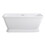 Kingston Brass VTSQ663124 Aqua Eden 66-Inch Acrylic Double Ended Pedestal Tub with Square Overflow and Pop-Up Drain, White