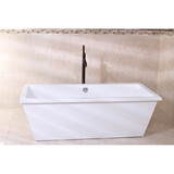 Kingston Brass VTSQ663422 Aqua Eden 66-Inch Acrylic Double Ended Freestanding Tub with Drain, White
