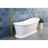 Kingston Brass VTSS672929 Aqua Eden 67-Inch Acrylic Single Slipper Pedestal Bathtub with Drain, Glossy White