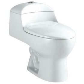 Kingston Brass VWC1992 One-Piece 1.1/1.6 GPF Dual Flush Elongated Toilet, White