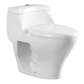 Kingston Brass VWC1993 Dual-Flush 1.0/1.6 GPF Elongated One-Piece Toilet, White
