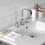 Fauceture VWP3722W8A1 Quadras 37-Inch Ceramic Console Sink (8-Inch, 3-Hole), White/Polished Chrome