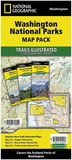 National Geographic TI01021130B Washington National Parks Map Pack