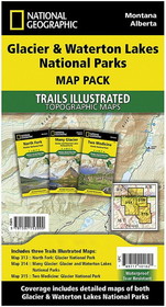 National Geographic TI01020577B Glacier & Waterton Lakes National Parks Map Pack