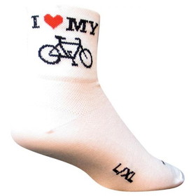 SOCKGUY I Heart My Bike White 3" Classic Sock