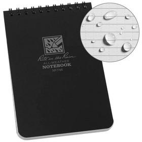 RITE IN THE RAIN 746 Notebook Black 4 X 6