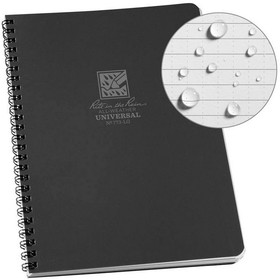 RITE IN THE RAIN 773-LG Side Spiral Notebook  Black 6 5/8 X 8 1/2