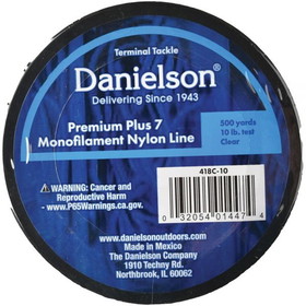 Danielson 418C-10 Nylon Monofilament Clear 10Lb