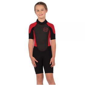 Level Six Child Shorty Wetsuit, RED/BLACK