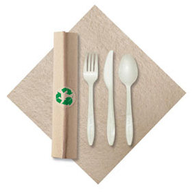 Hoffmaster 119993 Linen-Like Natural; CaterWrap, Compostable Cutle