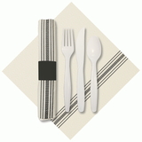 Hoffmaster 120012 Printed FashnPoint CaterWrap Napkin Rolled Cutlery, 15-1/2