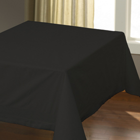 Hoffmaster 220443 54" x 54"  Tissue/Poly Black Tablecover
