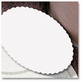 Hoffmaster 327136 900-W White Oval Wastebasket Liner, Scalloped