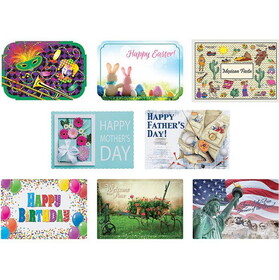 Hoffmaster 10 in x 14 in Spring Paper Placemats 8 Designs Combo Pack 1000 ct.