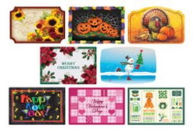 Hoffmaster 857208 901-FD510 Fall & Winter Seasonal Celebration Placemats, 8 Poly-Wrapped Designs per Case