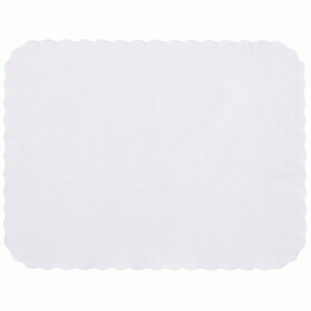 Hoffmaster 14 in x 19 in Knurl Embossed Scalloped White Paper Traymats 1000 ct.