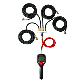 ESCO 10963-K Tire Inflator, Automatic Digital LCD Gauge w/ Clip on Chuck (Rechargeable) [Includes 10966 Four-Way Manifold]