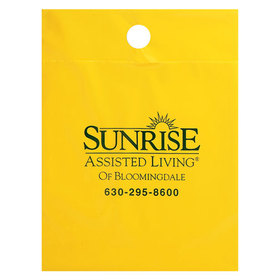 Custom 12L912 9"W X 12"H / No Gusset White And Yellow Litter Bags