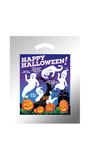 Blank Stock Design Halloween Die Cut Bag, Ghosts With Pumpkins (Silver Reflective)
