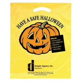 Custom 13HY1215 12"W X 15"H / No Gusset Yellow Halloween Die Cut Bag