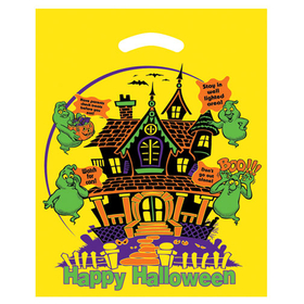 Custom 13Y1215 12"W X 15"H / No Gusset Haunted House Yellow Halloween Die Cut