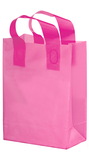 Blank Pink Color Frosted Soft Loop Shopper Bag, 10