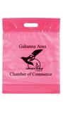 Custom Clear Pink Tinted Awareness Fold-Over Reinforced Die Cut Bag-Flexo Imprinted