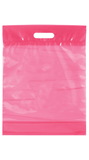 Blank Clear Pink Tinted Pink Fold-Over Reinforced Die Cut Bag