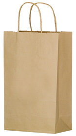 Blank Natural Kraft Twisted Paper Handle Shopper, 10"W x 13"H
