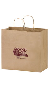Custom Natural Kraft Paper Take-Out Twisted Paper Handle Shopper