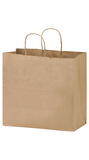 Blank Natural Kraft Paper Take-Out Twisted Paper Handle Shopper, 13