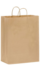Blank Natural Kraft Twisted Paper Handle Shopper, 13"W x 17"H