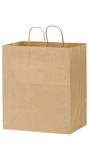 Blank Natural Kraft Paper Take-Out Twisted Paper Handle Shopper, 14 1/2
