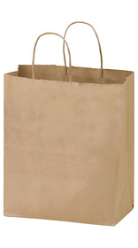 Blank Natural Kraft Twisted Paper Handle Shopper, 8"W x 10.25"H