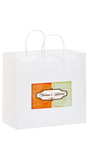 Custom White Kraft Paper Take-Out Twisted Paper Handle Shopper, 13