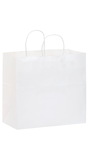 Blank White Kraft Paper Take-Out Twisted Paper Handle Shopper, 13