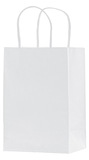 Blank White Kraft Twisted Paper Handle Shopper, 5.5