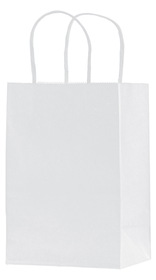 Blank White Kraft Twisted Paper Handle Shopper, 5.5" x 8.375"