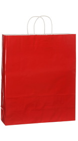 Blank Gloss Color Twisted Paper Handle Shopper, 16" x 19"
