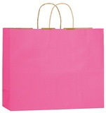 Blank Pink Matte Color Twisted Paper Handle Shopper