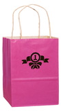 Custom Pink Awareness Matte Color Twisted Paper Handle Shopper-Flexo, 8