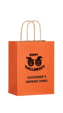 Custom Matte Color Twisted Paper Handle Shopper With Pumpkins-Stock Design