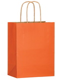 Blank Orange Matte Color Twisted Paper Handle Shopper