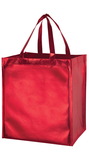 Blank Metallic Gloss Designer Grocery Tote Bag With Smooth Finish and Poly Board Insert
