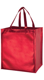 Blank Metallic Gloss Designer Grocery Tote Bag With Smooth Finish and Poly Board Insert